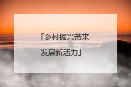 乡村振兴带来发展新活力