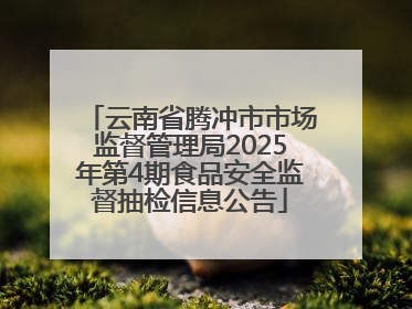 云南省腾冲市市场监督管理局2025年第4期食品安全监督抽检信息公告