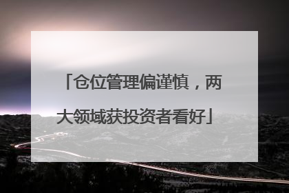 仓位管理偏谨慎，两大领域获投资者看好