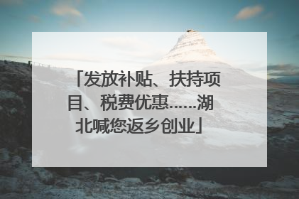 发放补贴、扶持项目、税费优惠……湖北喊您返乡创业