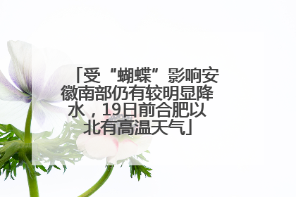 受“蝴蝶”影响安徽南部仍有较明显降水，19日前合肥以北有高温天气