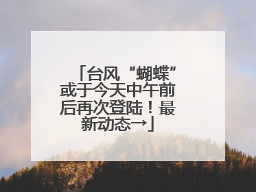 台风“蝴蝶”或于今天中午前后再次登陆！最新动态→