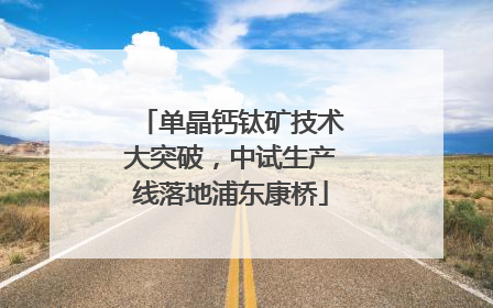 单晶钙钛矿技术大突破，中试生产线落地浦东康桥
