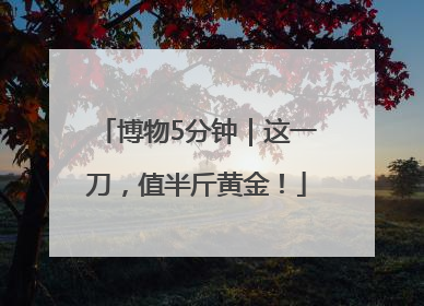 博物5分钟｜这一刀，值半斤黄金！