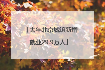 去年北京城镇新增就业29.9万人