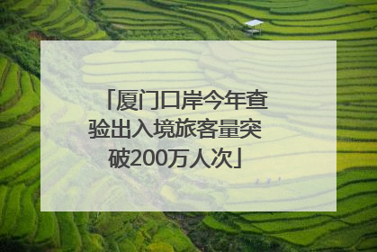 厦门口岸今年查验出入境旅客量突破200万人次