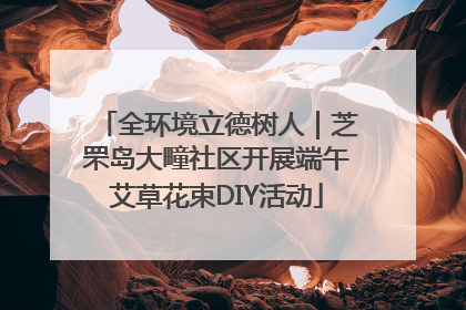 全环境立德树人｜芝罘岛大疃社区开展端午艾草花束DIY活动