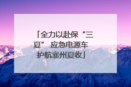 全力以赴保“三夏” 应急电源车护航襄州夏收