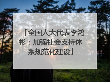 全国人大代表李鸿彬：加强社会支持体系规范化建设