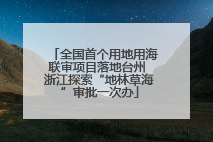 全国首个用地用海联审项目落地台州 浙江探索“地林草海”审批一次办