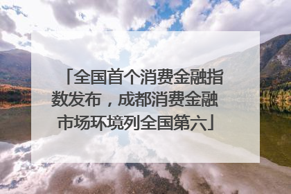 全国首个消费金融指数发布，成都消费金融市场环境列全国第六