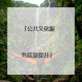 公共文化服务质量提升