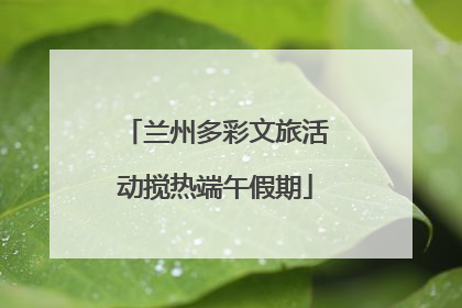 兰州多彩文旅活动搅热端午假期