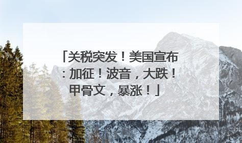 关税突发！美国宣布：加征！波音，大跌！甲骨文，暴涨！
