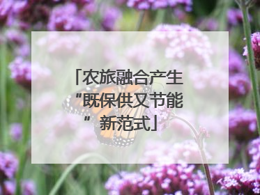 农旅融合产生“既保供又节能”新范式