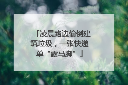 凌晨路边偷倒建筑垃圾，一张快递单“露马脚”