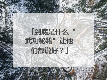 到底是什么“武功秘籍”让他们都说好？