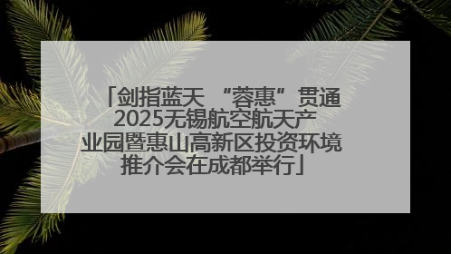 剑指蓝天 “蓉惠”贯通 2025无锡航空航天产业园暨惠山高新区投资环境推介会在成都举行