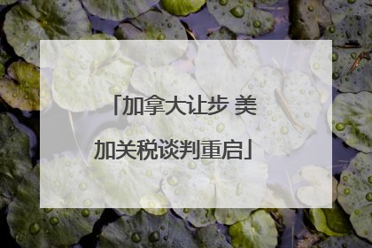 加拿大让步 美加关税谈判重启