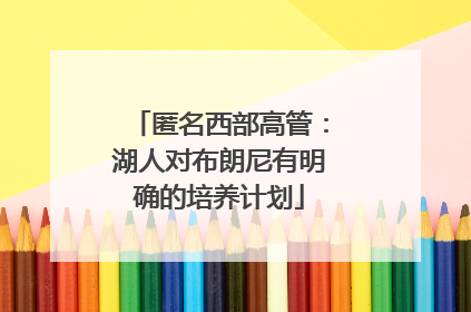 匿名西部高管：湖人对布朗尼有明确的培养计划