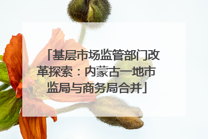 基层市场监管部门改革探索：内蒙古一地市监局与商务局合并