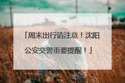周末出行请注意！沈阳公安交警重要提醒！