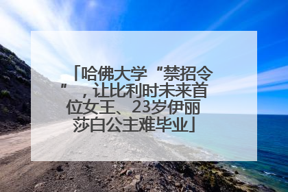 哈佛大学“禁招令”，让比利时未来首位女王、23岁伊丽莎白公主难毕业