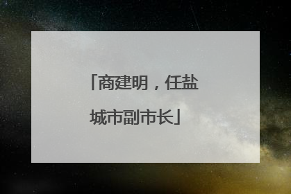 商建明，任盐城市副市长