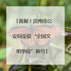 喜报！滨州市公安局荣获“全国文明单位”称号