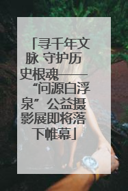 寻千年文脉 守护历史根魂——“问源白浮泉”公益摄影展即将落下帷幕