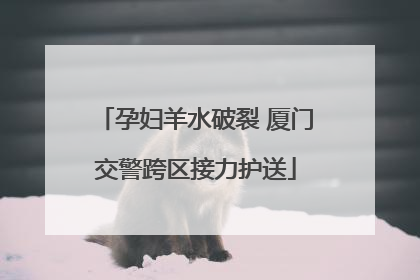 孕妇羊水破裂 厦门交警跨区接力护送