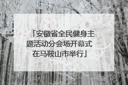 安徽省全民健身主题活动分会场开幕式在马鞍山市举行
