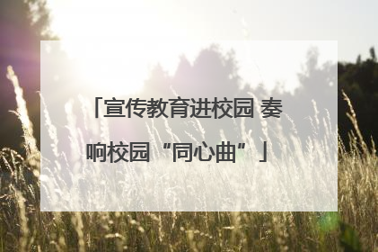 宣传教育进校园 奏响校园“同心曲”