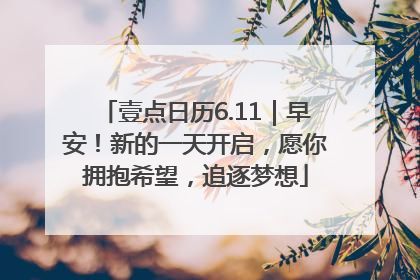 壹点日历6.11｜早安！新的一天开启，愿你拥抱希望，追逐梦想