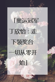 奥运冠军丁欣怡：走下领奖台 一切从零开始