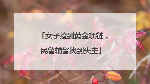 女子捡到黄金项链，民警辅警找到失主