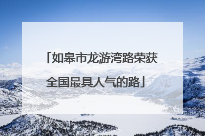 如皋市龙游湾路荣获全国最具人气的路