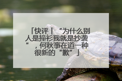快评丨“为什么别人是撞衫我就是抄袭”，何秋亊在道一种很新的“歉”