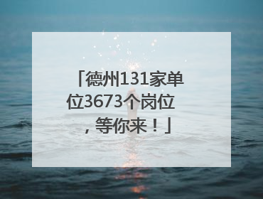 德州131家单位3673个岗位，等你来！