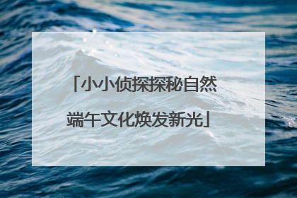 小小侦探探秘自然 端午文化焕发新光