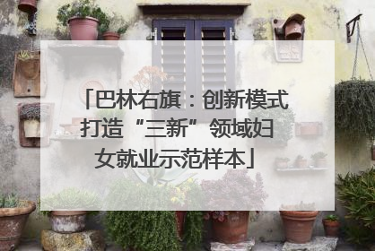 巴林右旗：创新模式 打造“三新”领域妇女就业示范样本