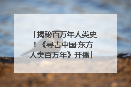 揭秘百万年人类史！《寻古中国·东方人类百万年》开播