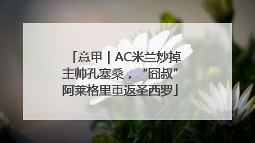 意甲｜AC米兰炒掉主帅孔塞桑，“囧叔”阿莱格里重返圣西罗