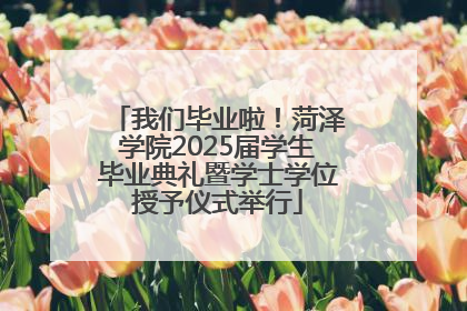 我们毕业啦！菏泽学院2025届学生毕业典礼暨学士学位授予仪式举行