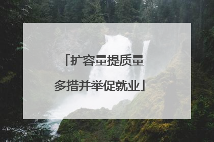 扩容量提质量 多措并举促就业