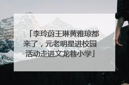 李玲蔚王琳黄雅琼都来了，元老明星进校园活动走进文龙巷小学