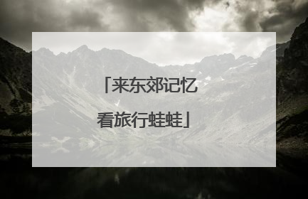 来东郊记忆 看旅行蛙蛙