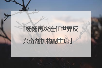 杨扬再次连任世界反兴奋剂机构副主席