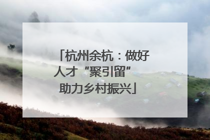 杭州余杭：做好人才“聚引留” 助力乡村振兴