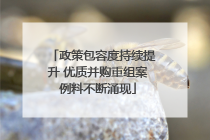 政策包容度持续提升 优质并购重组案例料不断涌现